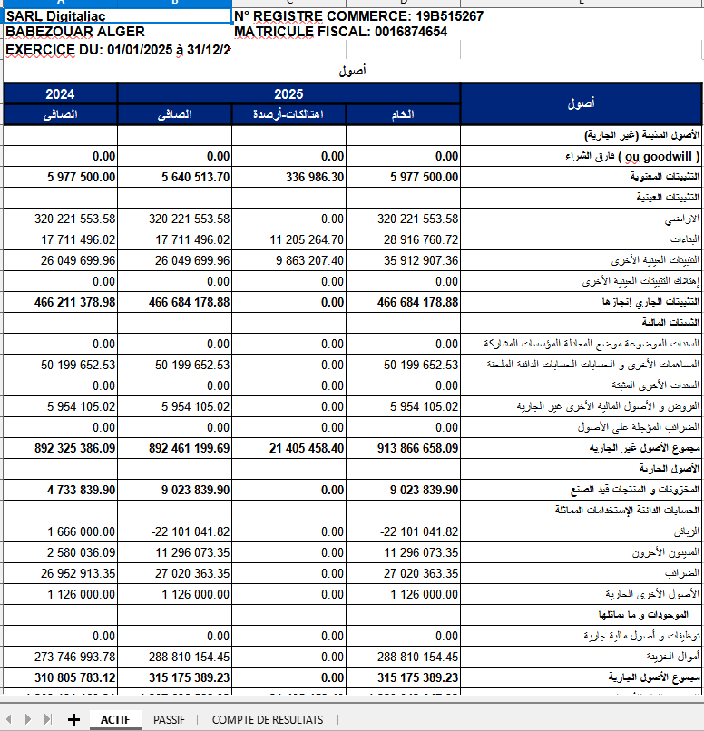 Bilan Arabe Algérie Odoo